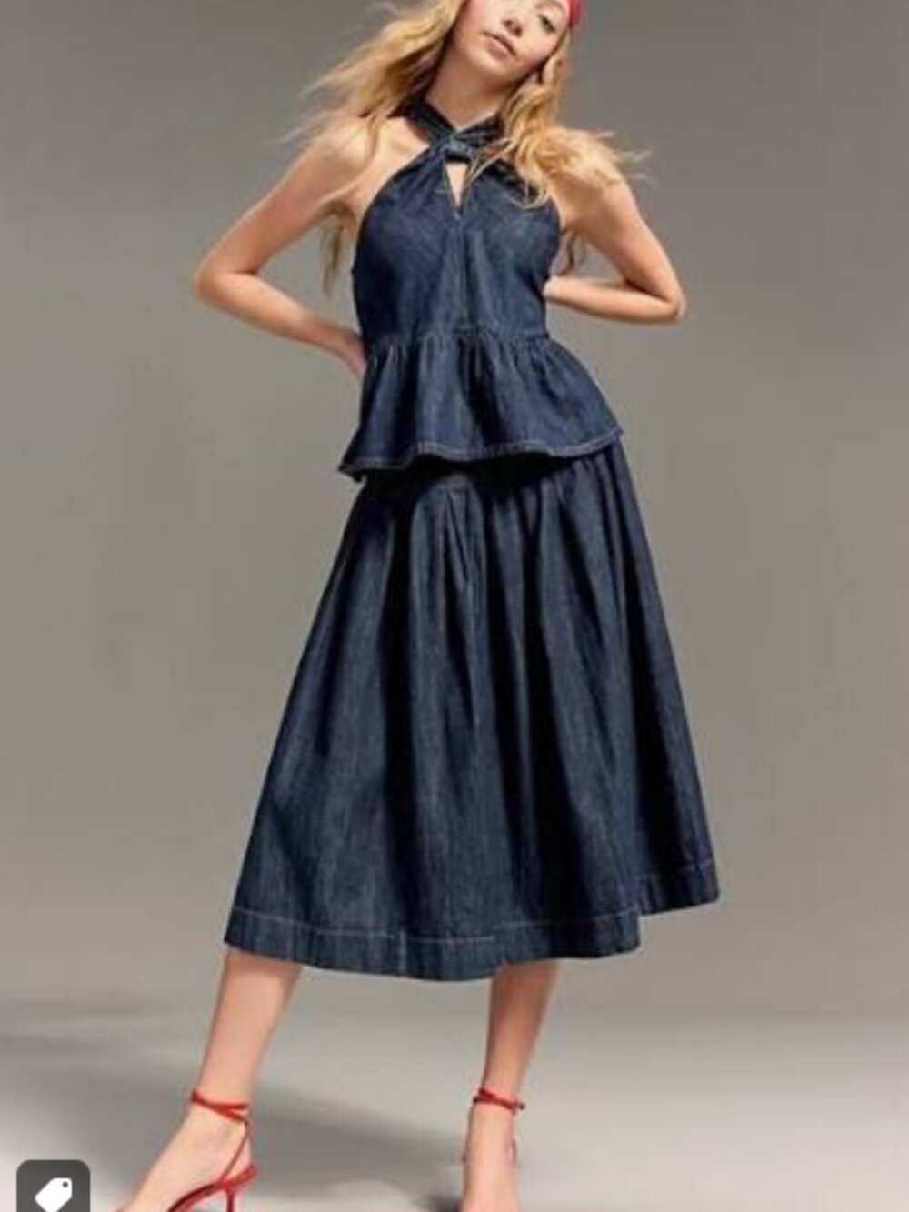 Old Navy x Christopher John Rogers Drop Waist Denim Skirt XS